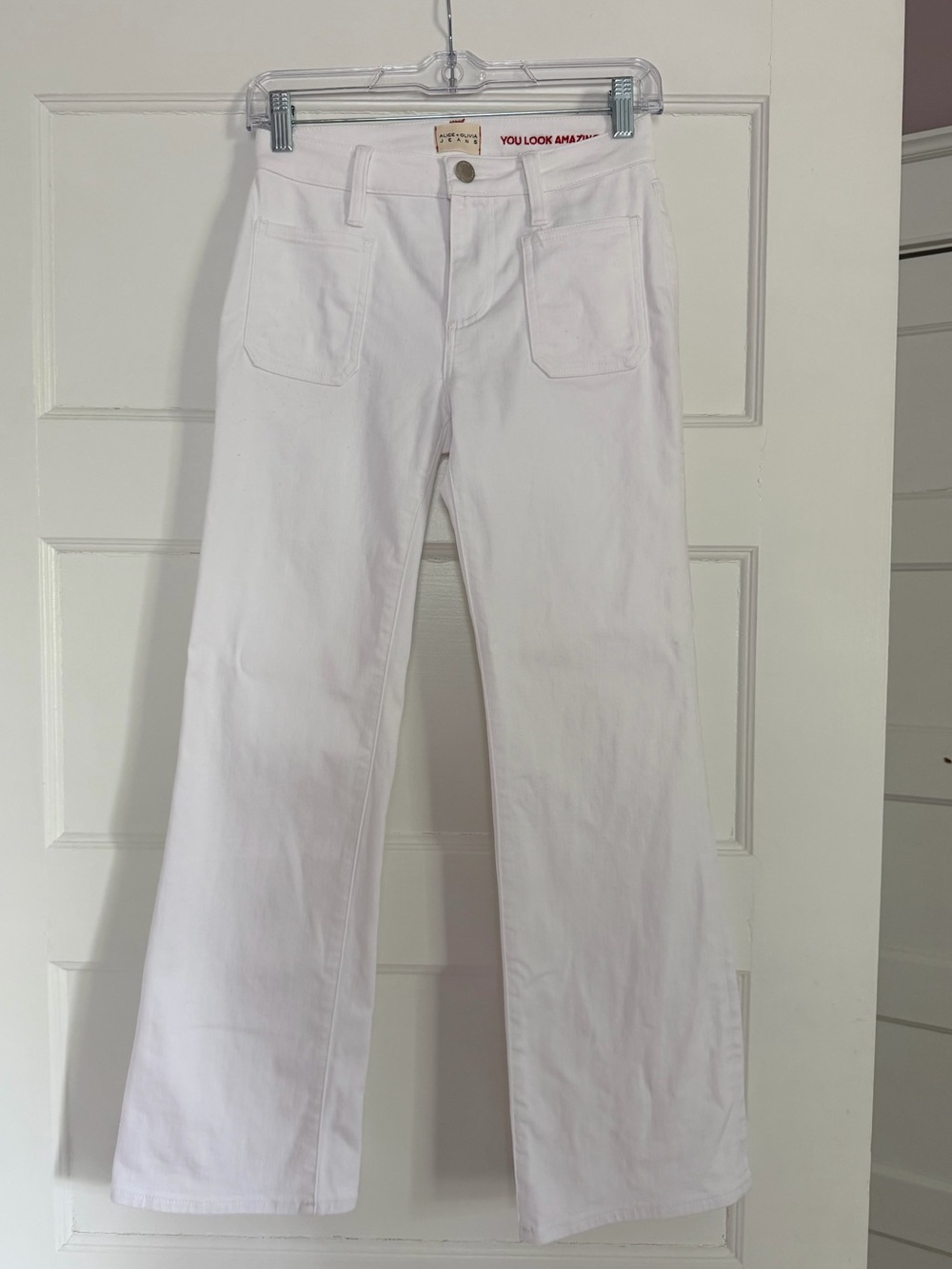 Alice + Olivia Jeans Size 25 White Flare Bootcut Stretch NWOT